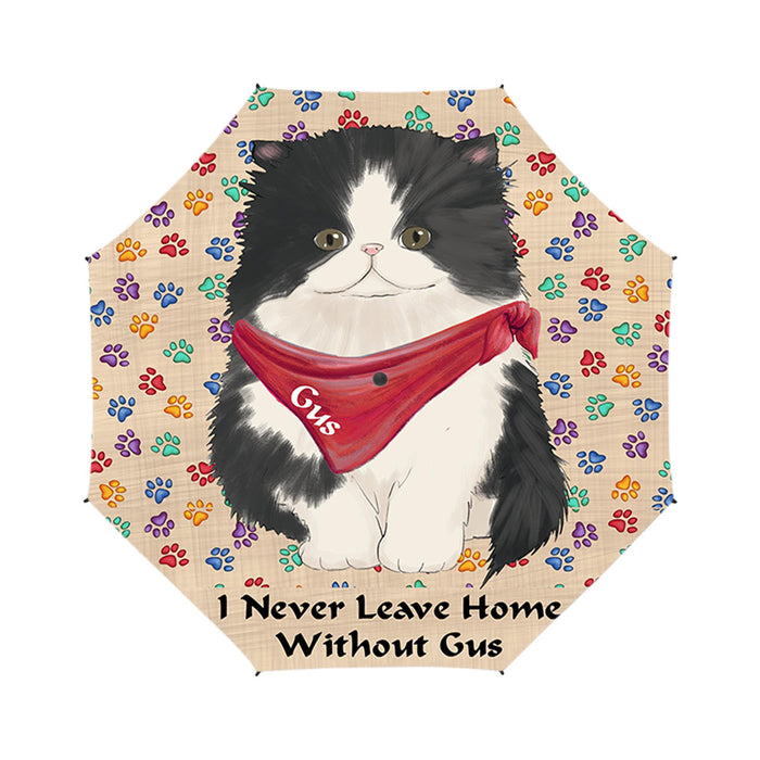 Custom Pet Name Personalized I never Leave Home Persian Cat Semi-Automatic Foldable Umbrella