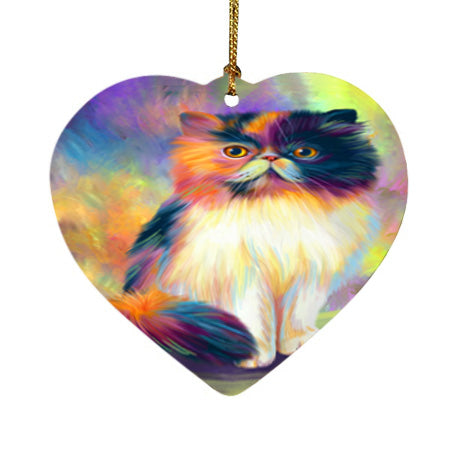 Paradise Wave Persian Cat Heart Christmas Ornament HPOR56432