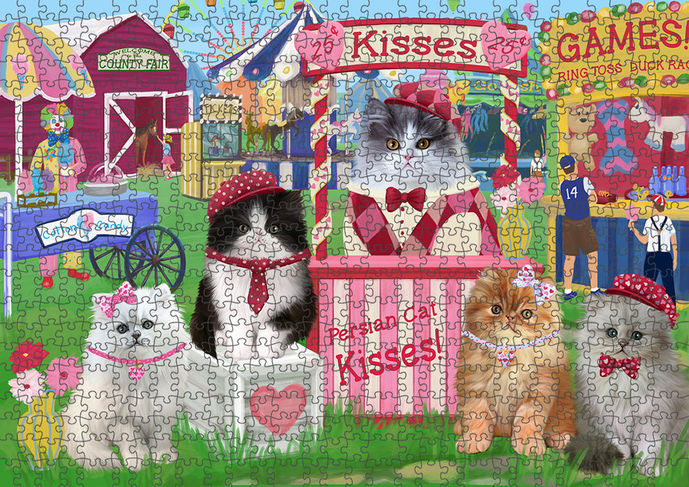Carnival Kissing Booth Persian Cats Puzzle with Photo Tin PUZL91852