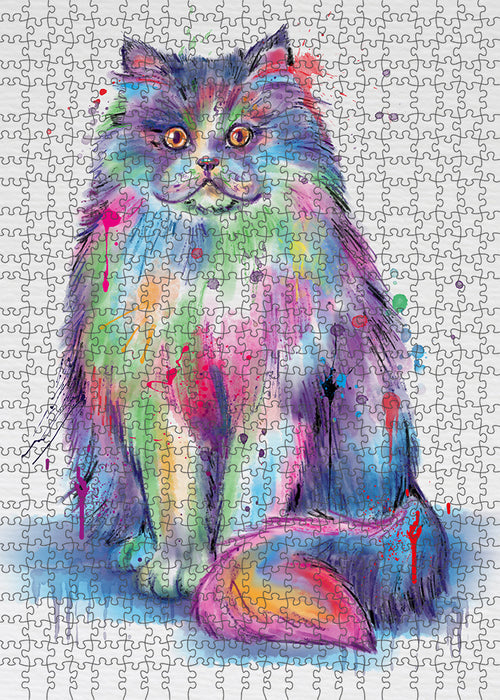 Watercolor Persian Cat Puzzle with Photo Tin PUZL97416