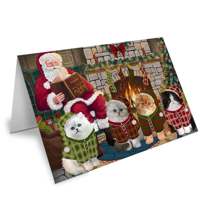 Christmas Cozy Holiday Tails Persian Cats Handmade Artwork Assorted Pets Greeting Cards and Note Cards with Envelopes for All Occasions and Holiday Seasons GCD70637