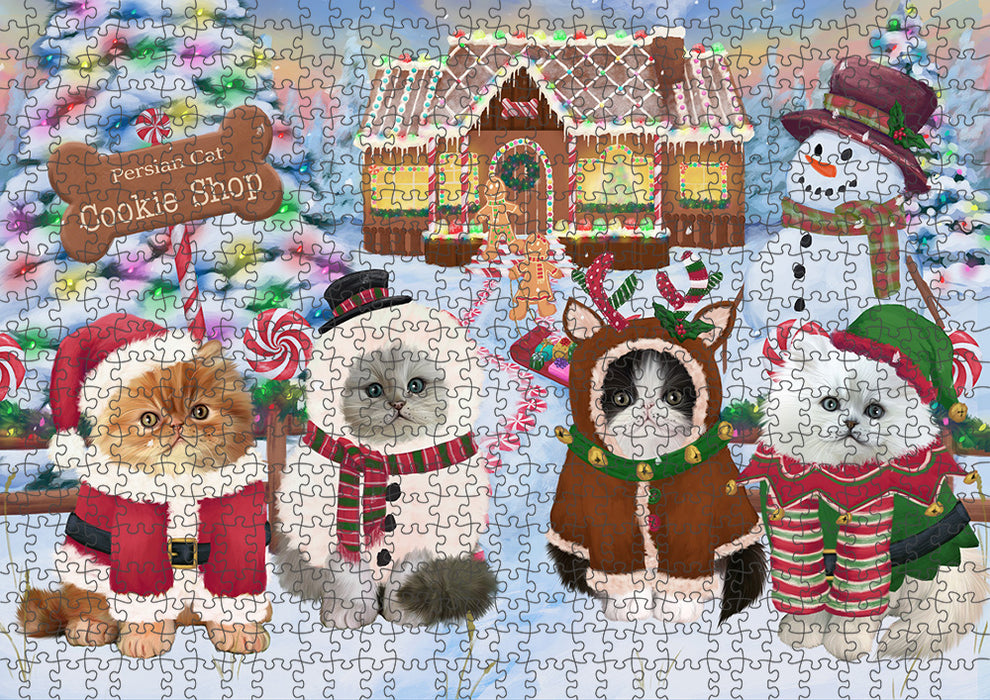 Holiday Gingerbread Cookie Shop Persian Cats Puzzle  PUZL94232