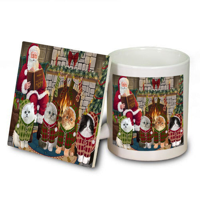 Christmas Cozy Holiday Tails Persian Cats Mug and Coaster Set MUC55366
