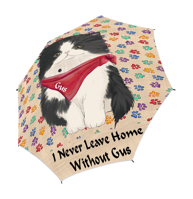 Custom Pet Name Personalized I never Leave Home Persian Cat Semi-Automatic Foldable Umbrella