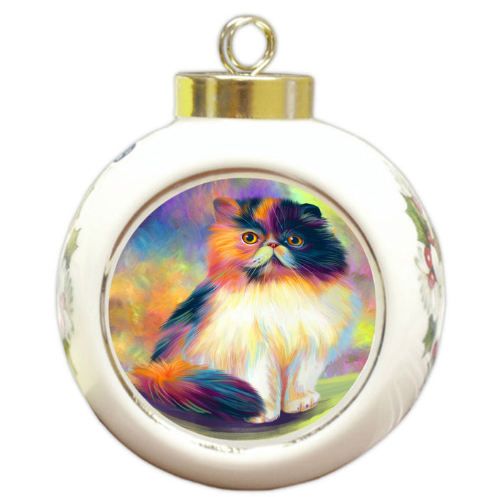 Paradise Wave Persian Cat Round Ball Christmas Ornament RBPOR56432