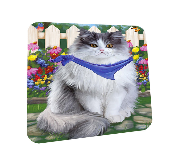 Spring Floral Persian Cat Coasters Set of 4 CST49885
