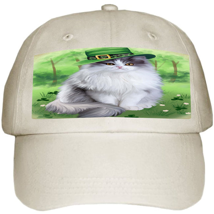 St. Patricks Day Irish Family Portrait Persian Cat Ball Hat Cap HAT51738