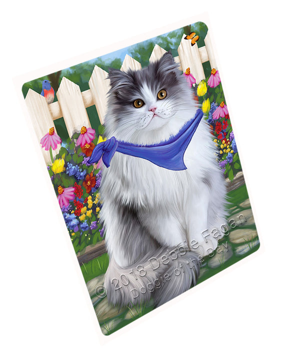 Spring Floral Persian Cat Tempered Cutting Board C53646