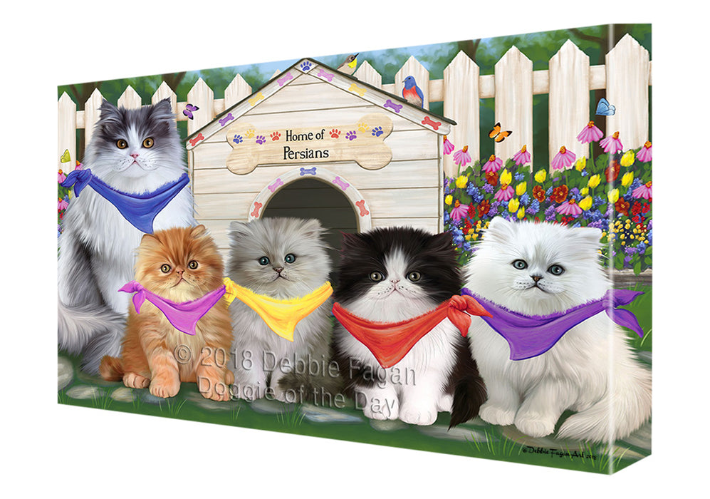 Spring Dog House Persian Cats Canvas Wall Art CVS65095