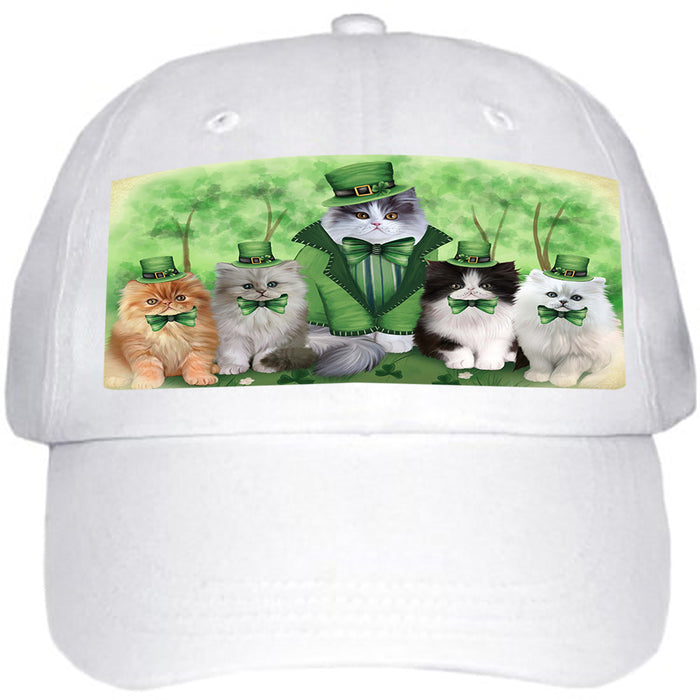 St. Patricks Day Irish Family Portrait Persian Cats Ball Hat Cap HAT51741