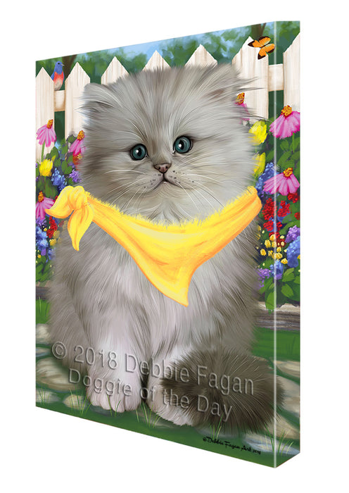 Spring Floral Persian Cat Canvas Wall Art CVS65104