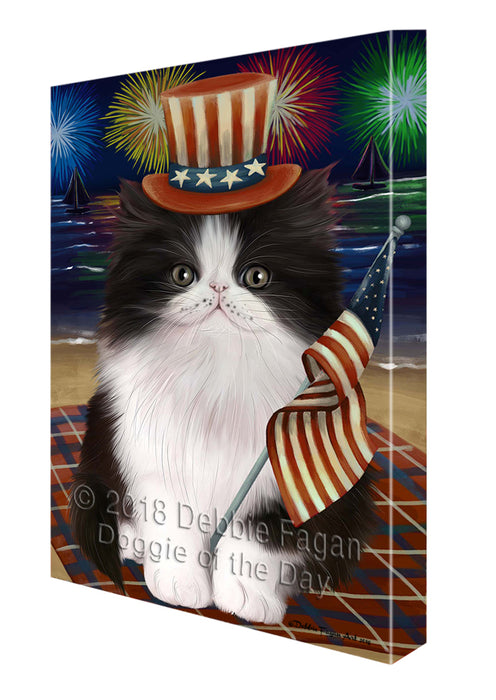 4th of July Independence Day Firework Persian Cat Canvas Wall Art CVS56208