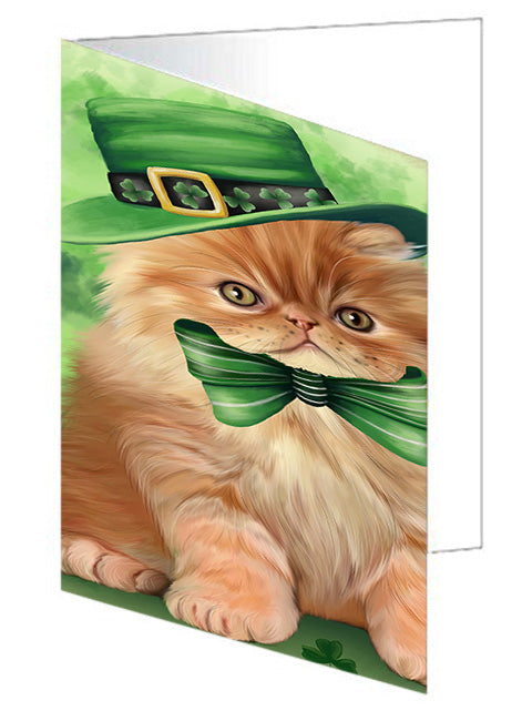 St. Patricks Day Irish Portrait Persian Cat Handmade Artwork Assorted Pets Greeting Cards and Note Cards with Envelopes for All Occasions and Holiday Seasons GCD52040