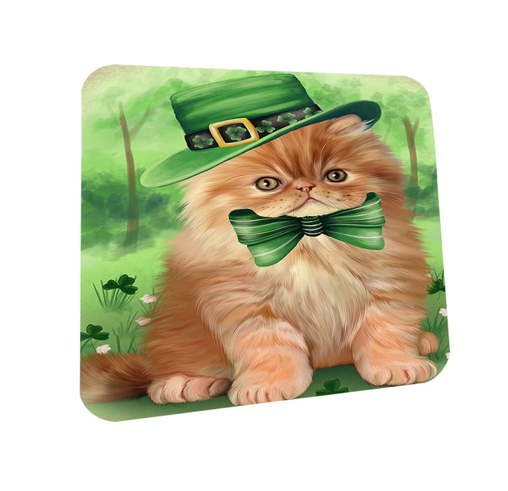St. Patricks Day Irish Portrait Persian Cat Coasters Set of 4 CST49296