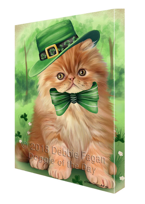 St. Patricks Day Irish Portrait Persian Cat Canvas Wall Art CVS58926