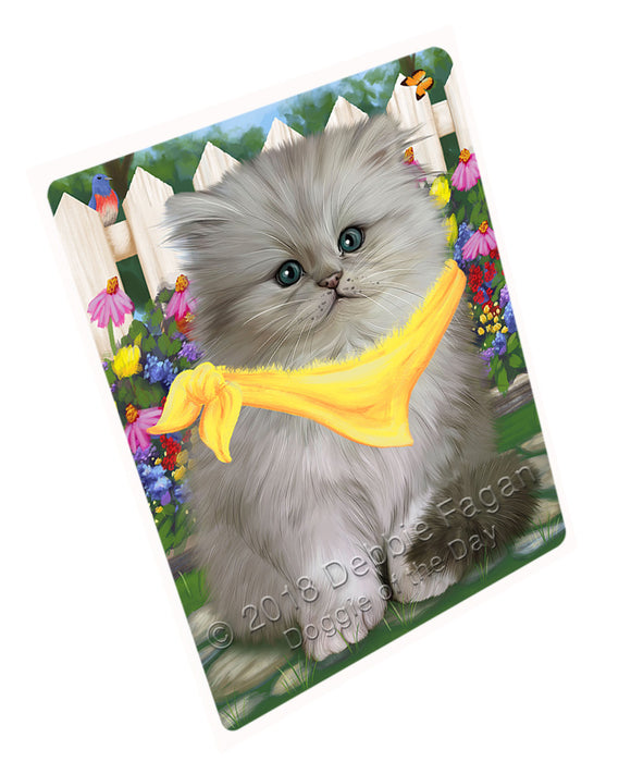 Spring Floral Persian Cat Tempered Cutting Board C53652