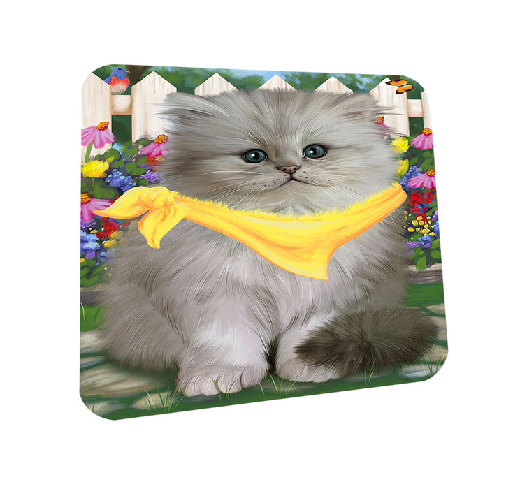 Spring Floral Persian Cat Coasters Set of 4 CST49887