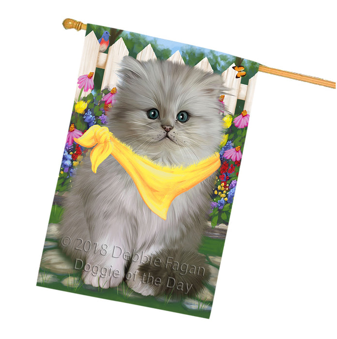 Spring Floral Persian Cat House Flag FLG49893