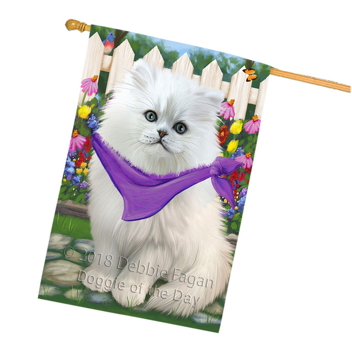 Spring Floral Persian Cat House Flag FLG49894