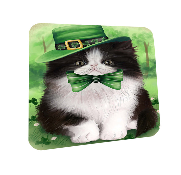 St. Patricks Day Irish Portrait Persian Cat Coasters Set of 4 CST49297