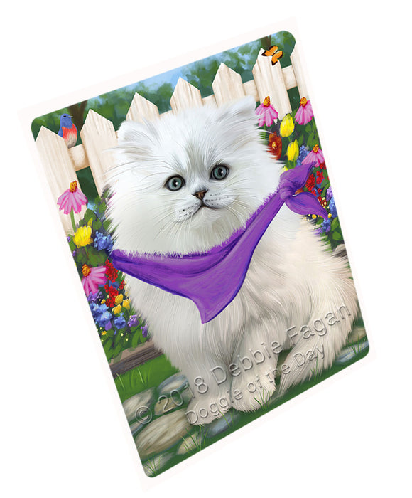 Spring Floral Persian Cat Tempered Cutting Board C53655