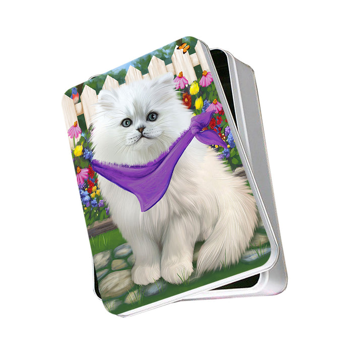 Spring Floral Persian Cat Photo Storage Tin PITN49929