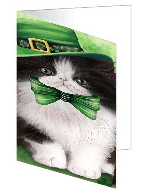 St. Patricks Day Irish Portrait Persian Cat Handmade Artwork Assorted Pets Greeting Cards and Note Cards with Envelopes for All Occasions and Holiday Seasons GCD52043