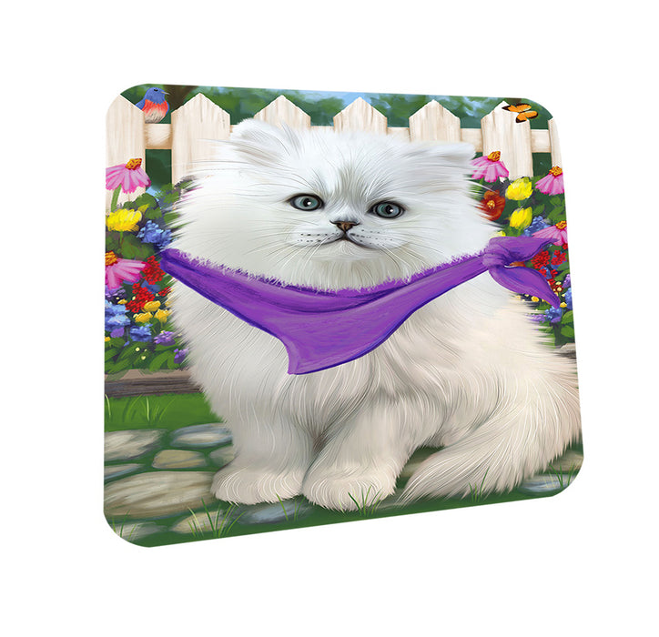 Spring Floral Persian Cat Coasters Set of 4 CST49888