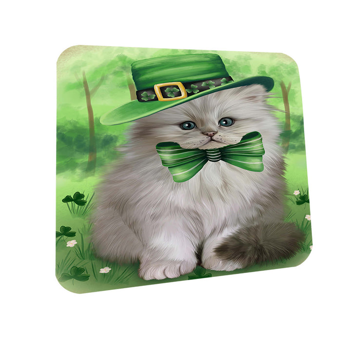 St. Patricks Day Irish Portrait Persian Cat Coasters Set of 4 CST49298