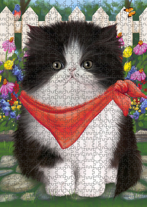 Spring Floral Persian Cat Puzzle with Photo Tin PUZL53496