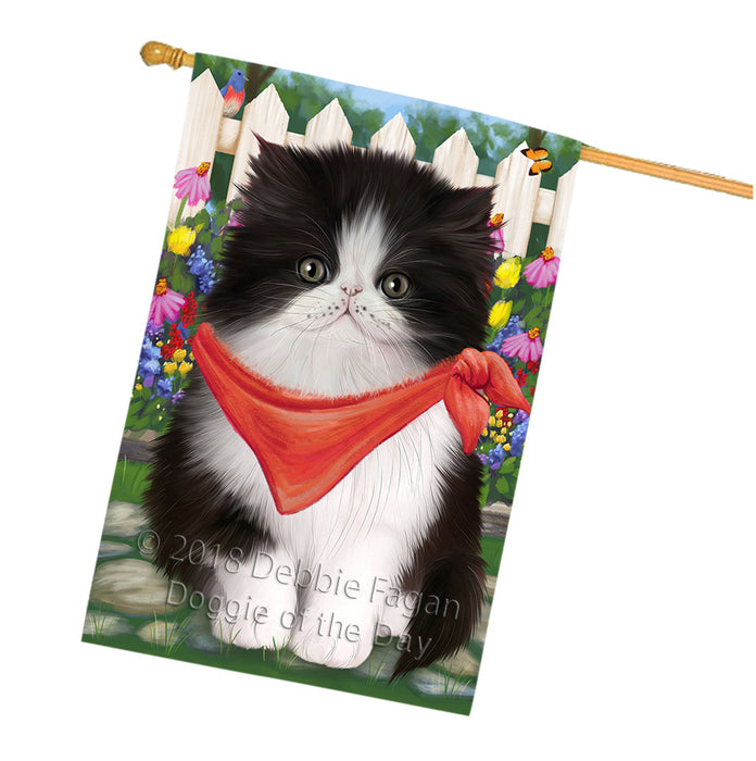 Spring Floral Persian Cat House Flag FLG49895