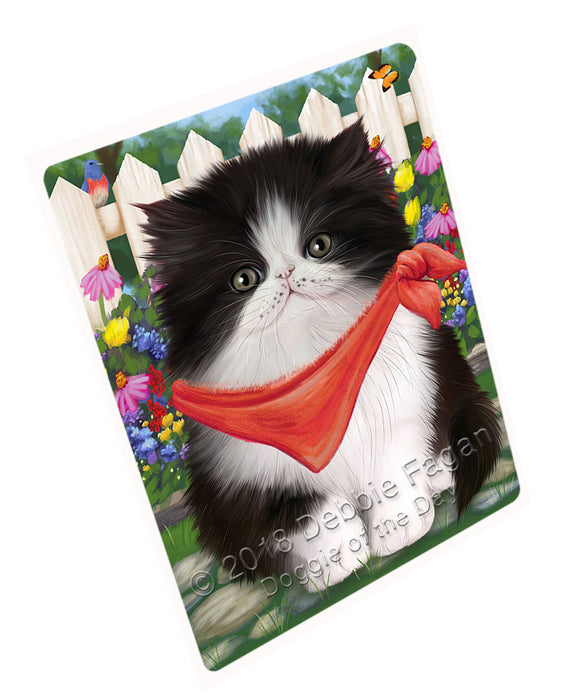 Spring Floral Persian Cat Tempered Cutting Board C53658