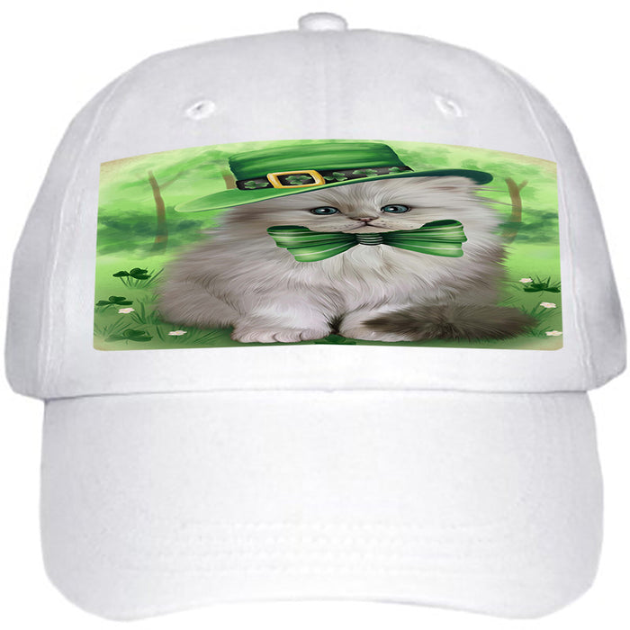 St. Patricks Day Irish Portrait Persian Cat Ball Hat Cap HAT51750