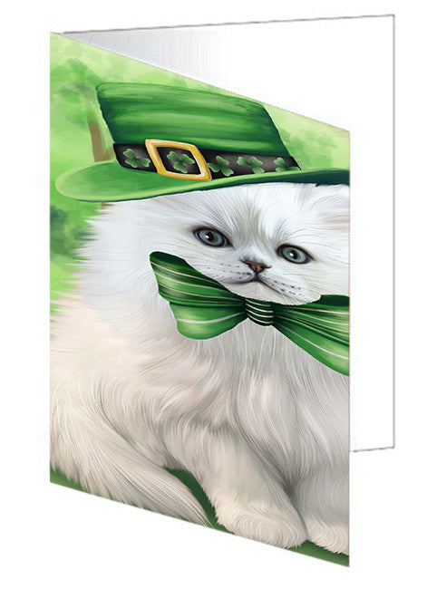 St. Patricks Day Irish Portrait Persian Cat Handmade Artwork Assorted Pets Greeting Cards and Note Cards with Envelopes for All Occasions and Holiday Seasons GCD52049