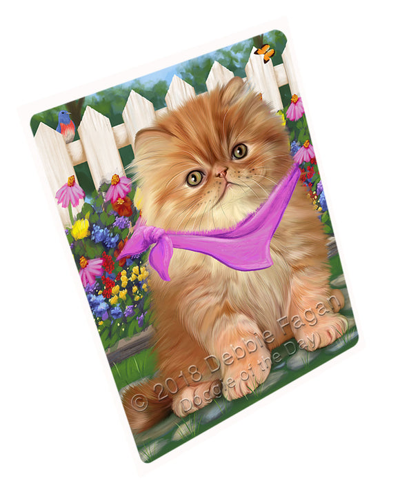 Spring Floral Persian Cat Tempered Cutting Board C53661