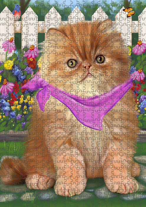 Spring Floral Persian Cat Puzzle with Photo Tin PUZL53499