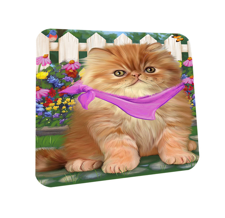 Spring Floral Persian Cat Coasters Set of 4 CST49890
