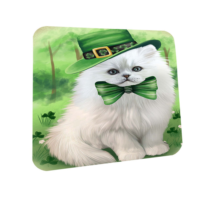 St. Patricks Day Irish Portrait Persian Cat Coasters Set of 4 CST49299