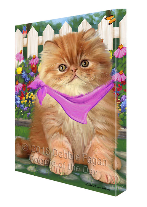 Spring Floral Persian Cat Canvas Wall Art CVS65131