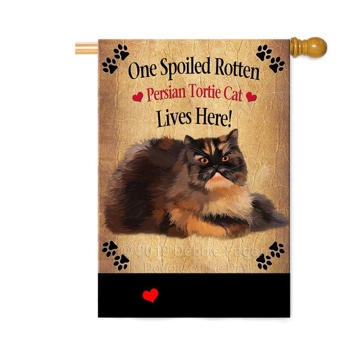 Personalized Spoiled Rotten Persian Tortie Cat Custom House Flag FLG-DOTD-A63280