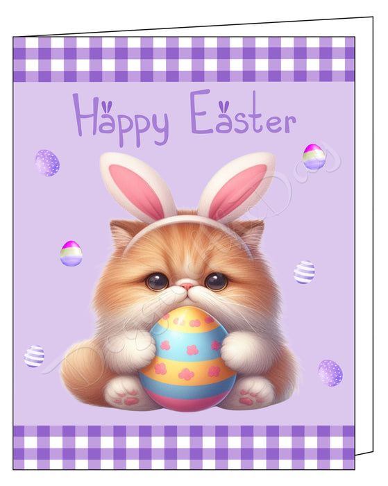 Persian Cat Easter Day Greeting Cards and Note Cards with Envelope - Easter Invitation Card with Multi Design Pack