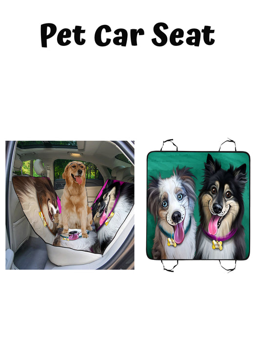Add Your PERSONALIZED PET Painting Portrait on Pet Back Car Seat Cover