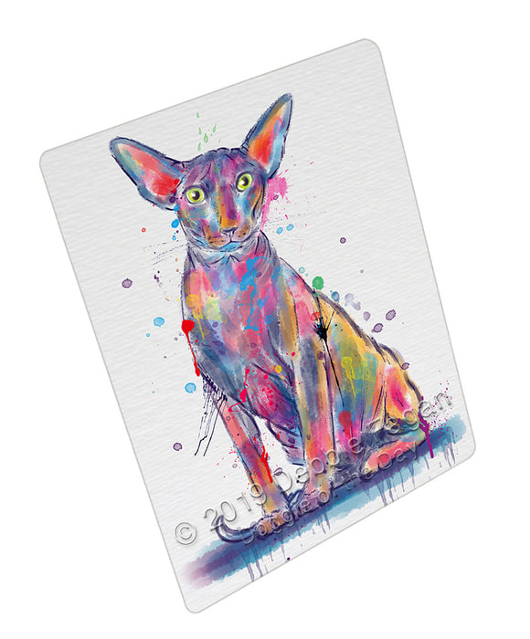 Watercolor Peterbald Cat Cutting Board - For Kitchen - Scratch & Stain Resistant - Designed To Stay In Place - Easy To Clean By Hand - Perfect for Chopping Meats, Vegetables