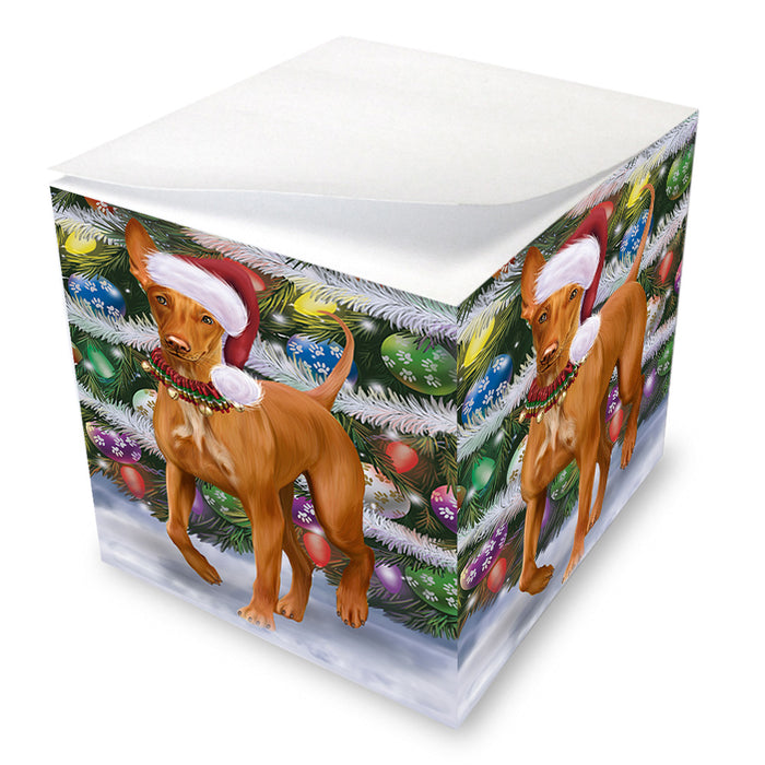 Chistmas Trotting in the Snow Pharaoh Hound Dog Note Cube NOC-DOTD-A57714