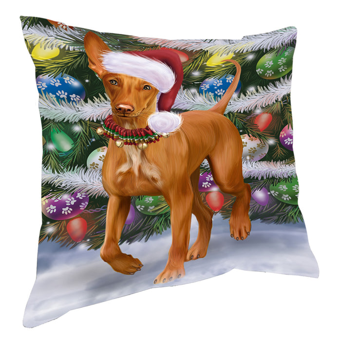 Chistmas Trotting in the Snow Pharaoh Hound Dog Pillow with Top Quality High-Resolution Images - Ultra Soft Pet Pillows for Sleeping - Reversible & Comfort - Ideal Gift for Dog Lover - Cushion for Sofa Couch Bed - 100% Polyester, PILA93892