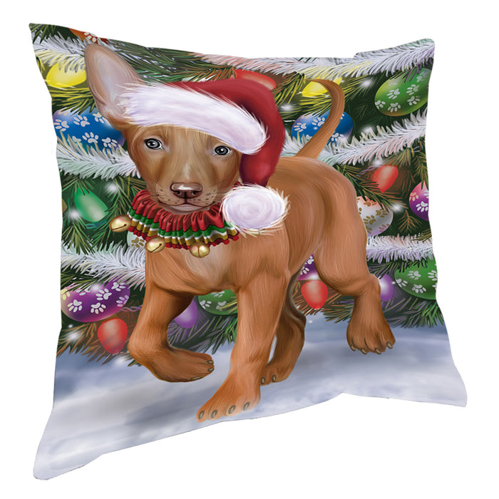 Chistmas Trotting in the Snow Pharaoh Hound Dog Pillow with Top Quality High-Resolution Images - Ultra Soft Pet Pillows for Sleeping - Reversible & Comfort - Ideal Gift for Dog Lover - Cushion for Sofa Couch Bed - 100% Polyester, PILA93895