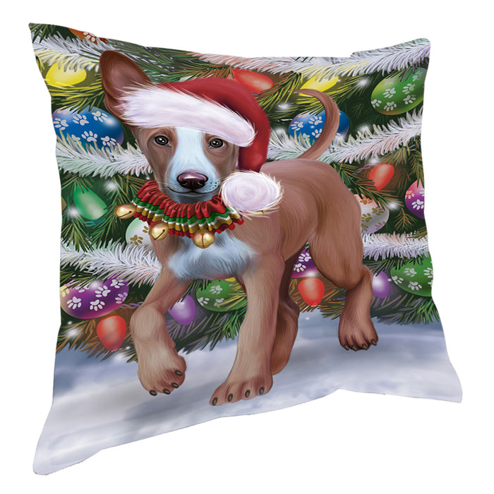 Chistmas Trotting in the Snow Pharaoh Hound Dog Pillow with Top Quality High-Resolution Images - Ultra Soft Pet Pillows for Sleeping - Reversible & Comfort - Ideal Gift for Dog Lover - Cushion for Sofa Couch Bed - 100% Polyester, PILA93898