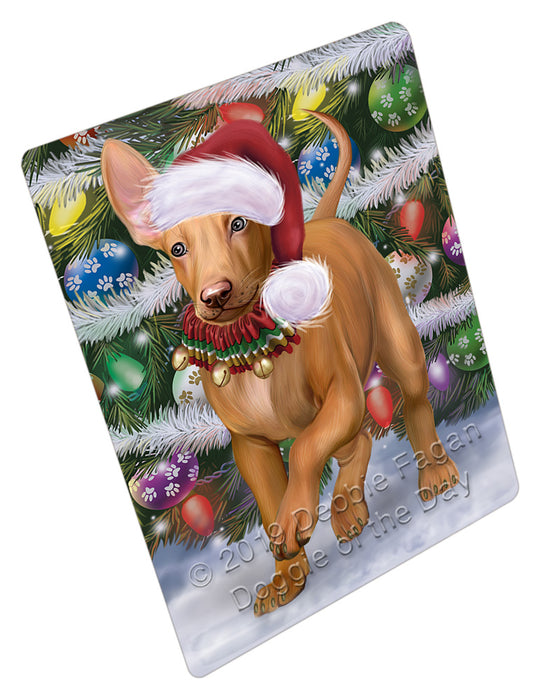 Chistmas Trotting in the Snow Pharaoh Hound Dog Cutting Board - For Kitchen - Scratch & Stain Resistant - Designed To Stay In Place - Easy To Clean By Hand - Perfect for Chopping Meats, Vegetables, CA84004