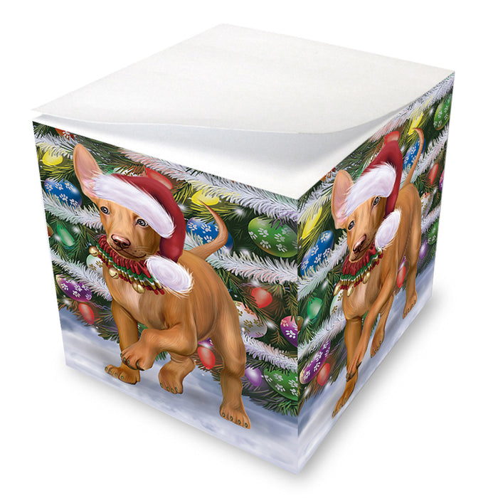 Chistmas Trotting in the Snow Pharaoh Hound Dog Note Cube NOC-DOTD-A57717