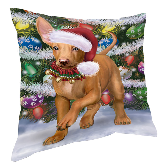 Chistmas Trotting in the Snow Pharaoh Hound Dog Pillow with Top Quality High-Resolution Images - Ultra Soft Pet Pillows for Sleeping - Reversible & Comfort - Ideal Gift for Dog Lover - Cushion for Sofa Couch Bed - 100% Polyester, PILA93901